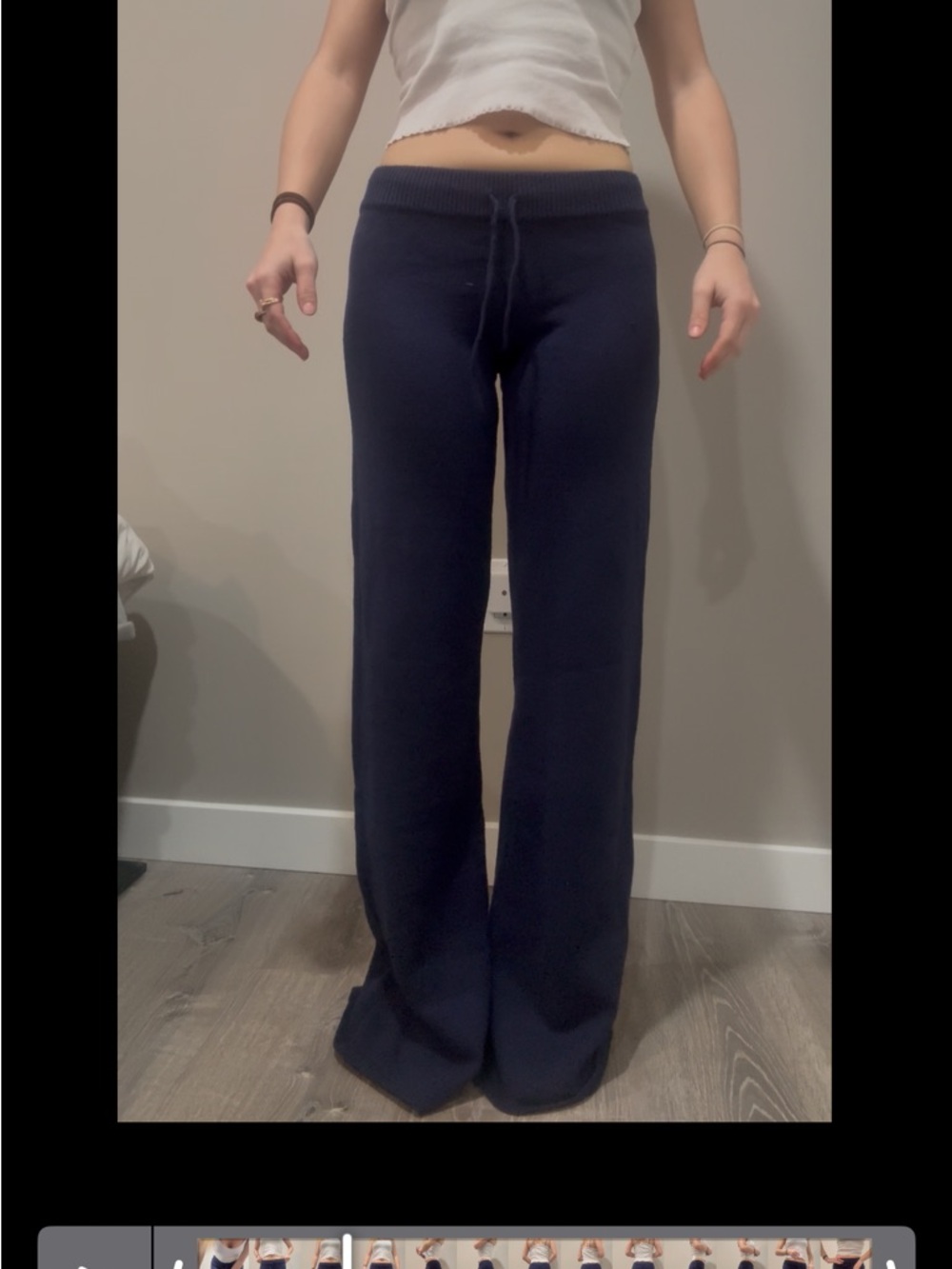 Garage Straight Leg Sweater Pants - Navy - Picture 6 of 7